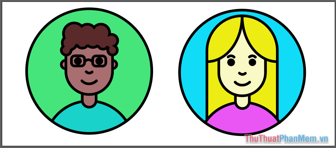 Picture 31 of How to create avatars, avatar illustrations in Adobe Illustrator