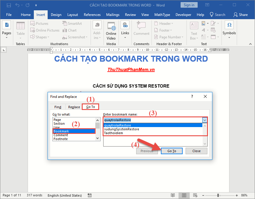 how-to-create-bookmark-in-word