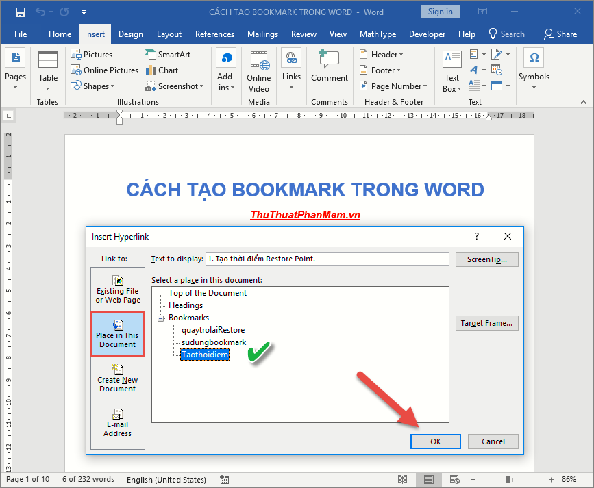 how-to-create-bookmark-in-word