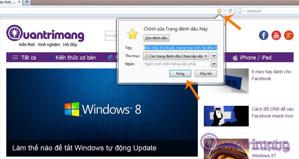 How to create bookmarks on Chrome, Coc Coc and Firefox browsers Picture 4
