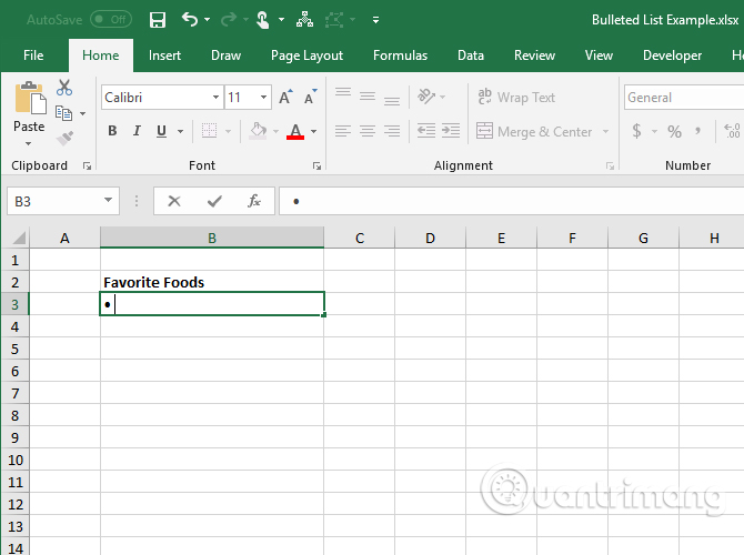 How to create bullet list in Excel Picture 1