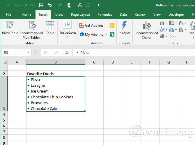 How to create bullet list in Excel Picture 10