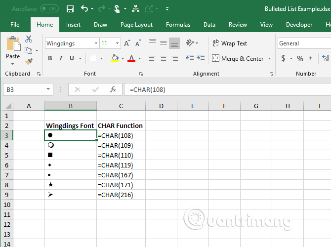 How to create bullet list in Excel Picture 20