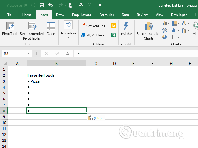 how-to-create-bullet-list-in-excel