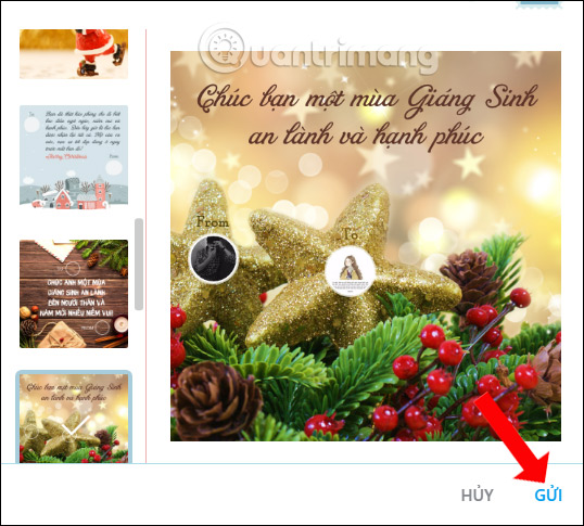 How to create Christmas cards on Zalo computer Picture 3