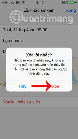 How to create event reminder notifications on the Messenger application Picture 14