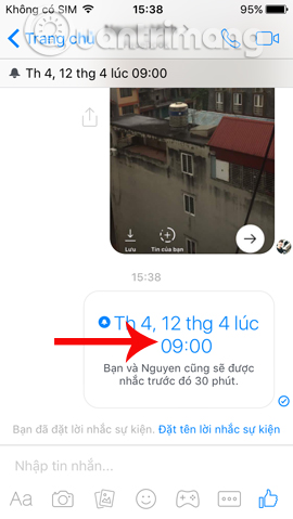 How to create event reminder notifications on the Messenger application Picture 5