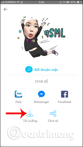 How to create Facebook sticker with Zamoji application Picture 10