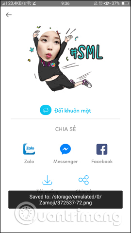 How to create Facebook sticker with Zamoji application Picture 11