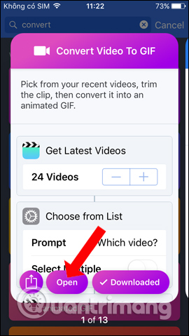 How to create gif images from videos with Workflow on iPhone Picture 7