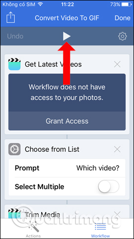 How to create gif images from videos with Workflow on iPhone Picture 8