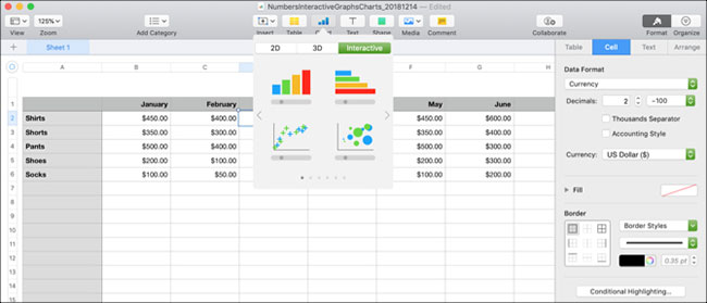 How to create interactive charts and graphs on your Mac using Numbers Picture 2