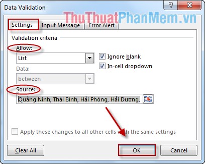 How to create List, Drop Down List in Excel Picture 3