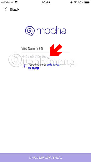 How to create Mocha account on the phone Picture 2