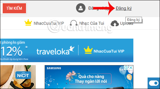 How to create Nhaccuatui account quickly Picture 1