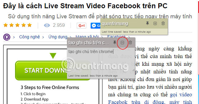 How to create notes on Google Chrome does not need software Picture 5