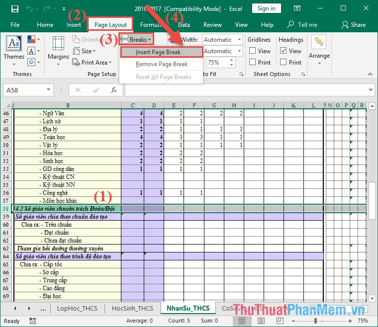 excel 2016 page break preview view