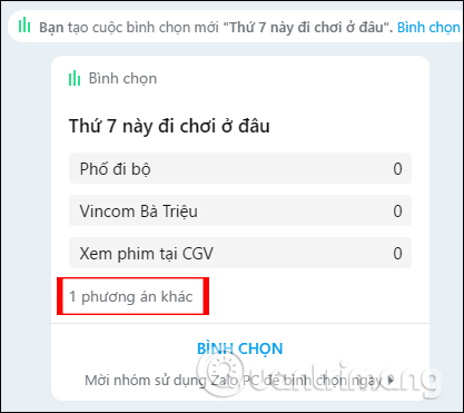 How to create Poll on Zalo computer Picture 4