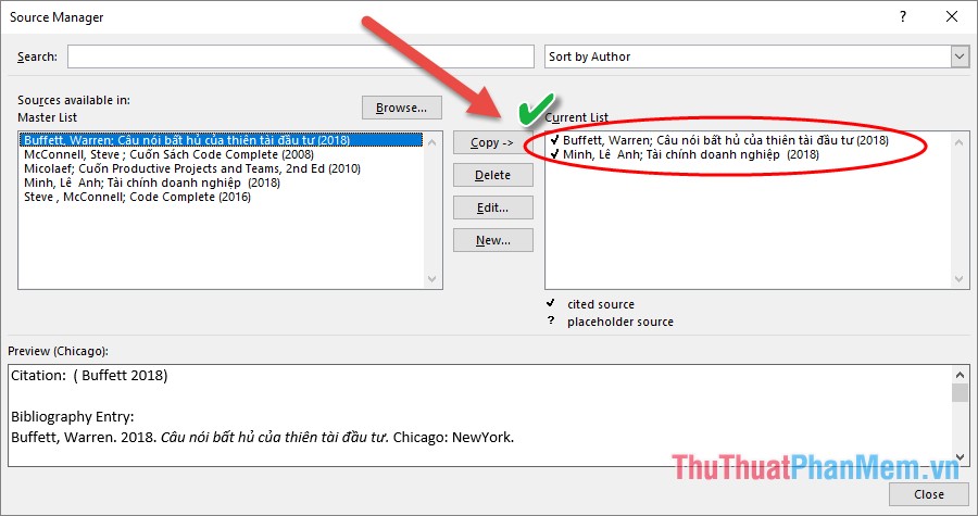 How to create References - A list of references to standard references in Word Picture 12