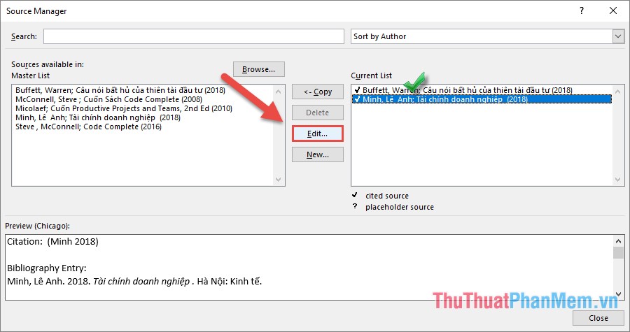 How to create References - A list of references to standard references in Word Picture 13