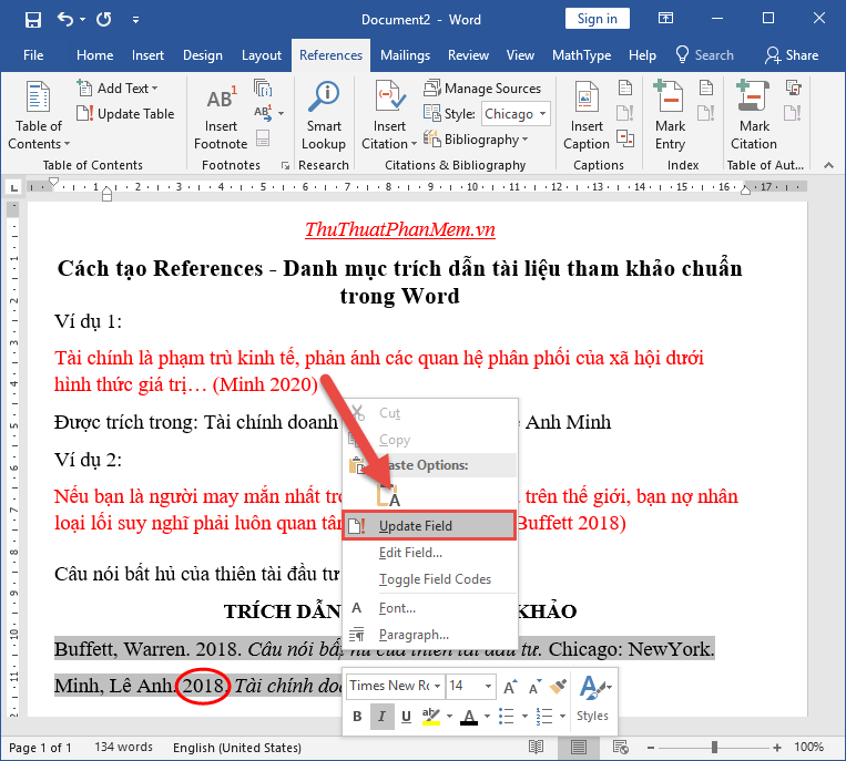 How to create References - A list of references to standard references in Word Picture 16