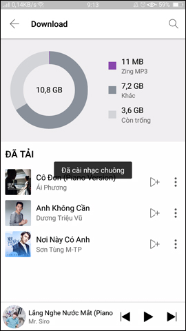 How to create ringtones from Zing MP3 Android Picture 7