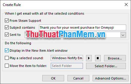 How to create rules (Rules) in Outlook Picture 7