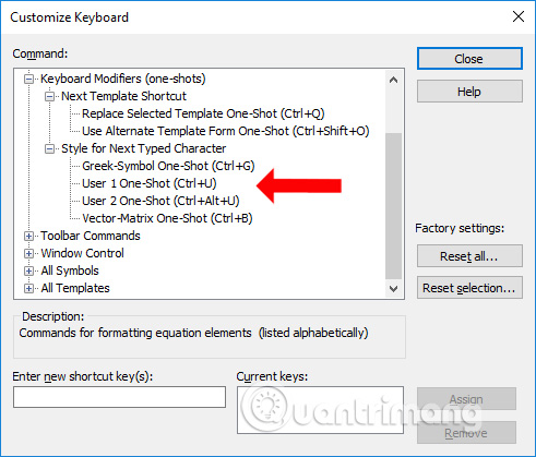 Insert equation shortcut