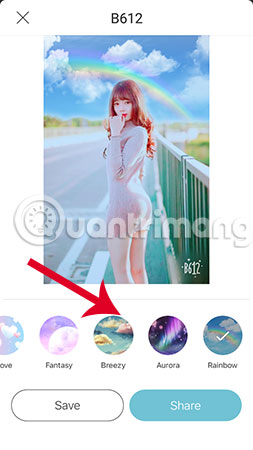 How to create sky effect for photos with B612 Picture 8