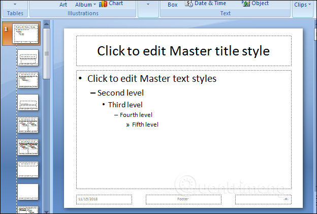 how to create a presentation using slide master