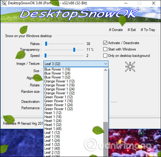 How to create snowfall effect with DesktopSnowOK Picture 5