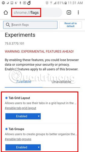 How to create tab groups in Chrome on Android with Chrome Flags Picture 2