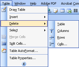 How to create tables in Office 2003 Picture 10