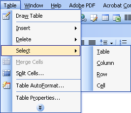 How to create tables in Office 2003 Picture 11
