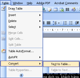 How to create tables in Office 2003 Picture 24
