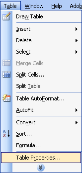 How to create tables in Office 2003 Picture 31