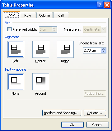 How to create tables in Office 2003 Picture 32