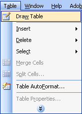 How to create tables in Office 2003 Picture 8