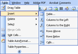 How to create tables in Office 2003 Picture 9