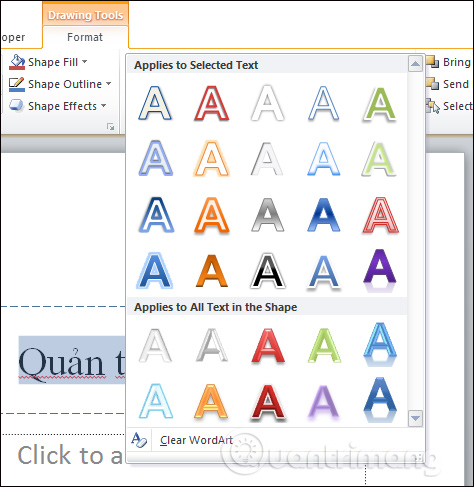How to create text effects in PowerPoint Picture 1