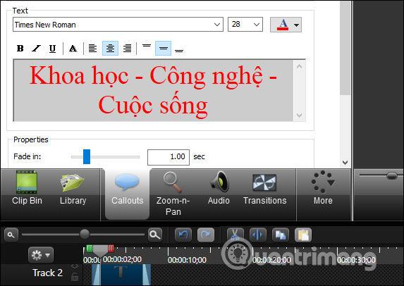 How to create text effects running in videos on Camtasia Picture 4