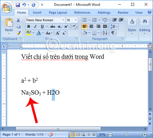 how to type an exponent in word 2013