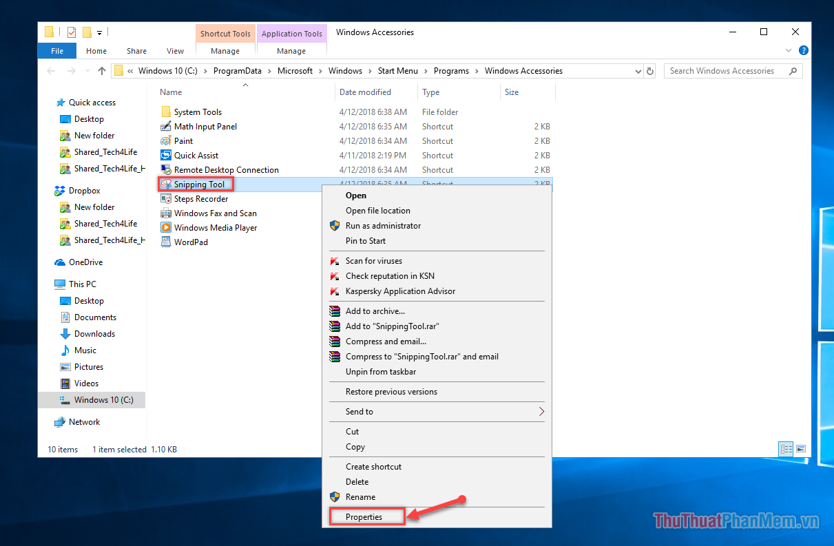 create keyboard shortcut for snipping tool