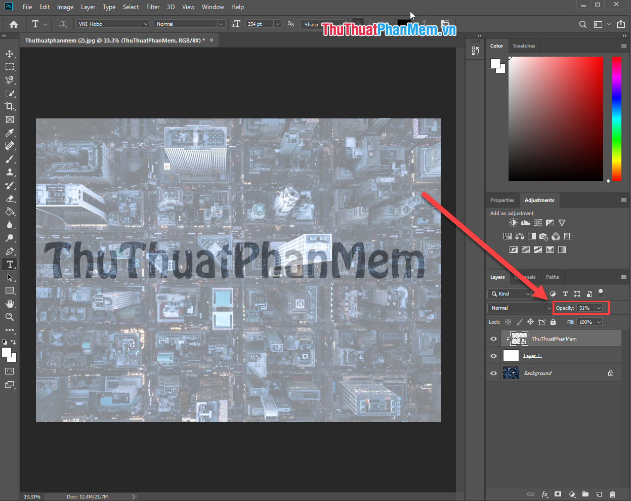 How to create translucent, translucent text effects in Photoshop Picture 14