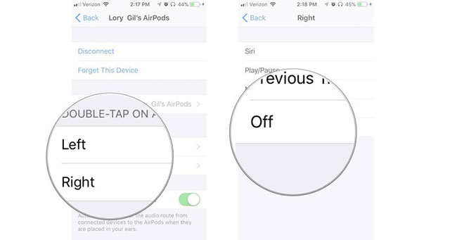 How to customize the control for 2 touches left and right on AirPods Picture 4