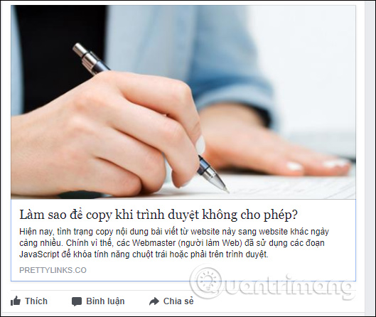 How to customize the link share on Facebook Picture 7