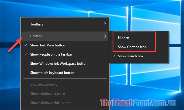 how to pin cortana to taskbar