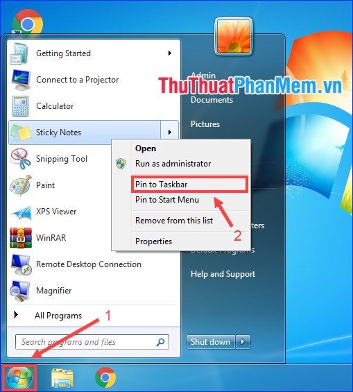 How to customize the Taskbar in Windows 7, change the location, hide the Taskbar Picture 6