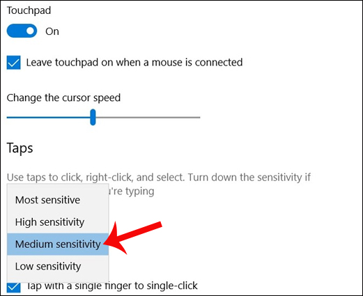 How to customize Touchpad on Windows 10 Creators Update Picture 4
