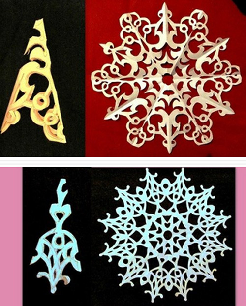 How to cut snowflakes with Christmas decorations according to the kirigami art of Japan Picture 11